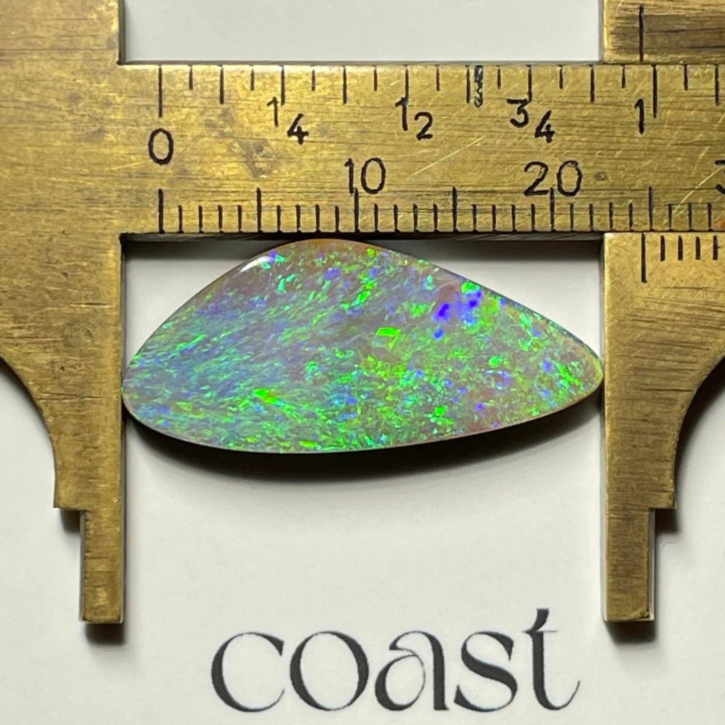 Freeform - triangle aqua-green boulder opal 8.8ct
