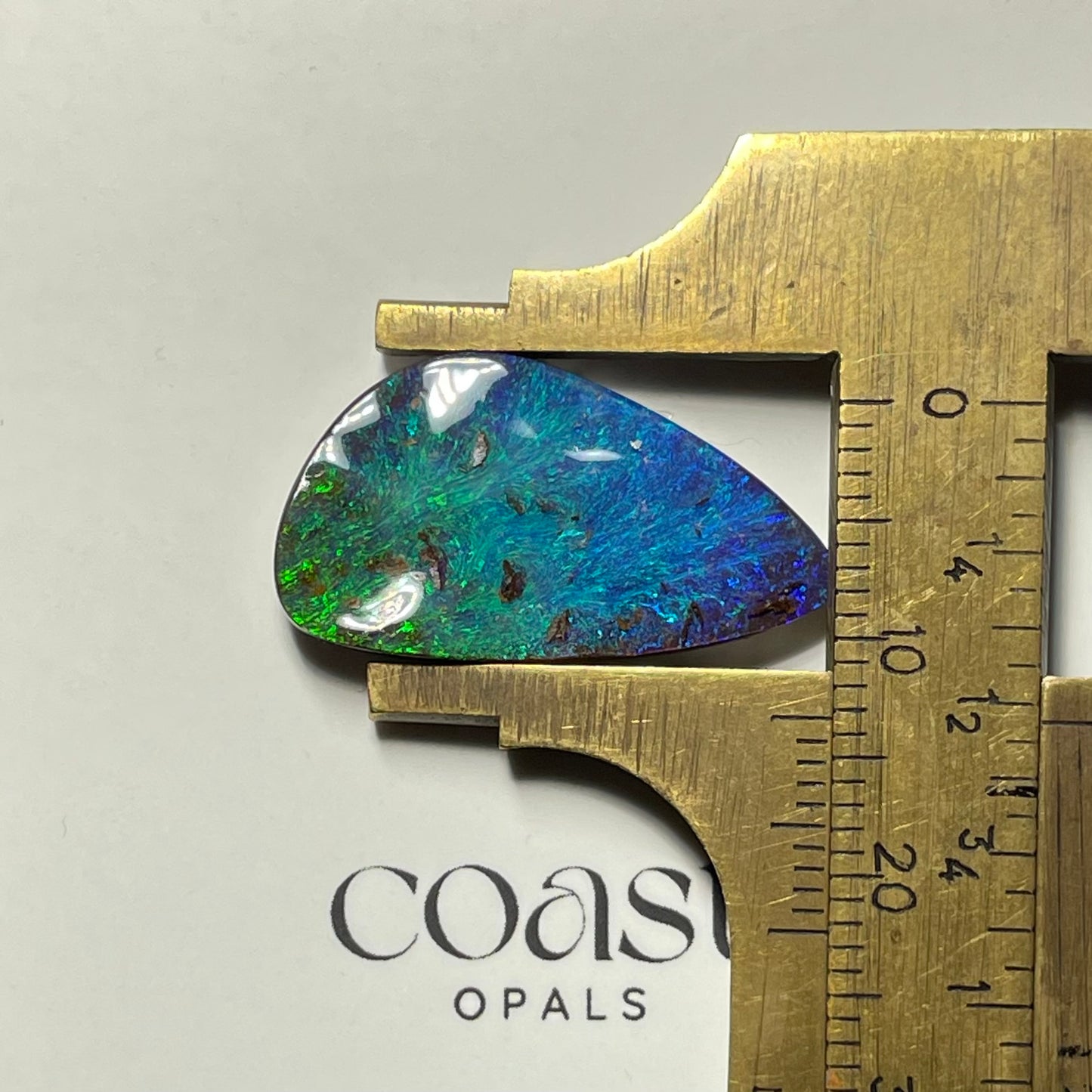Freeform - triangle blue-green boulder opal 12.5ct