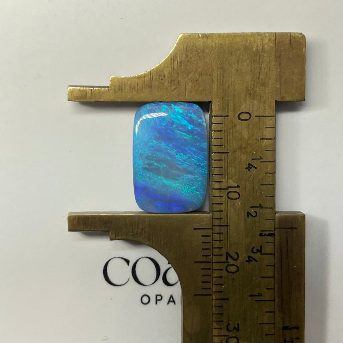 Blue rectangular boulder opal 7.40ct