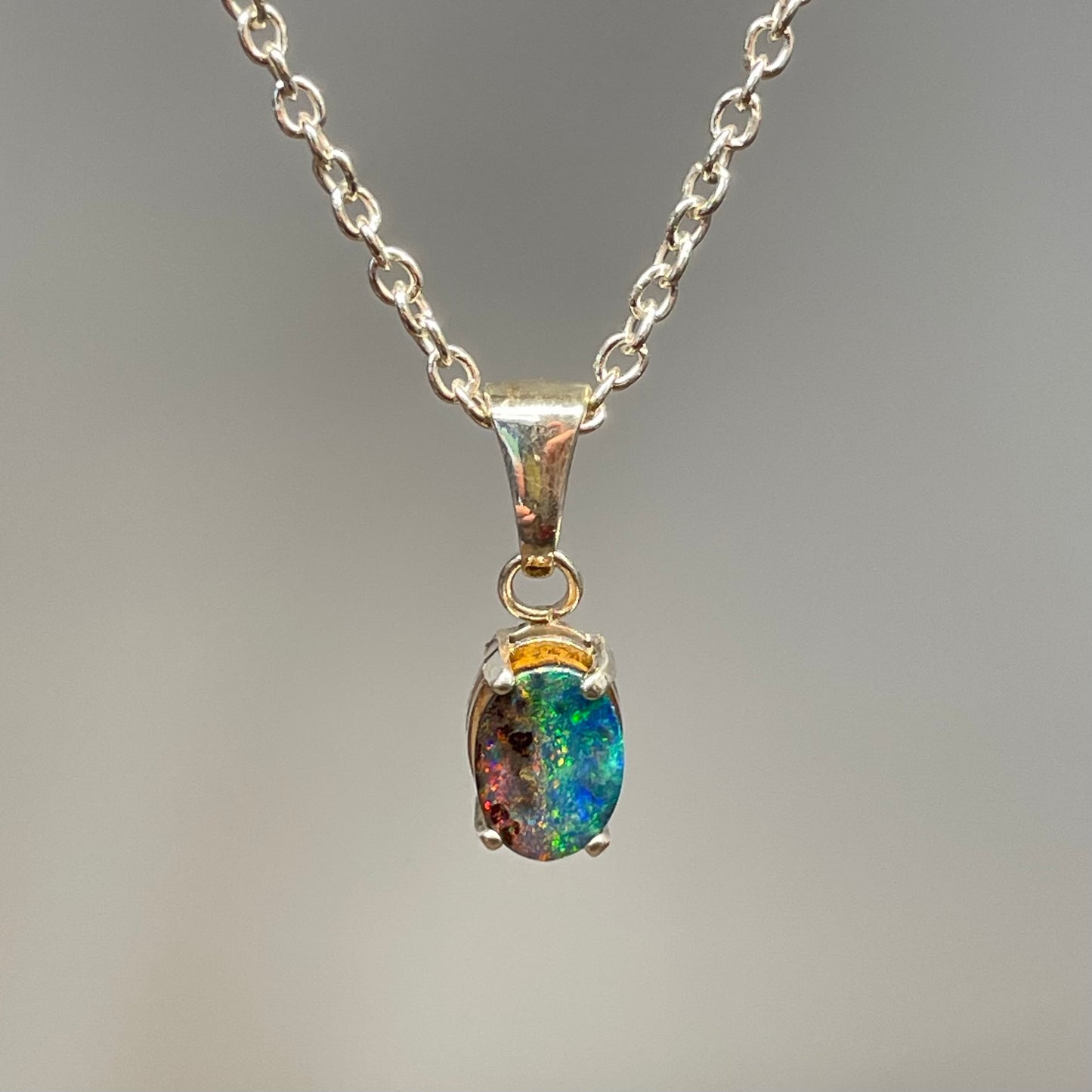 Multi-colour sterling silver pendant