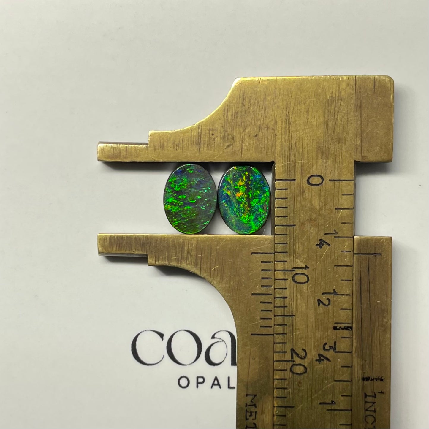 Vibrant green boulder opal pair 2.46ct