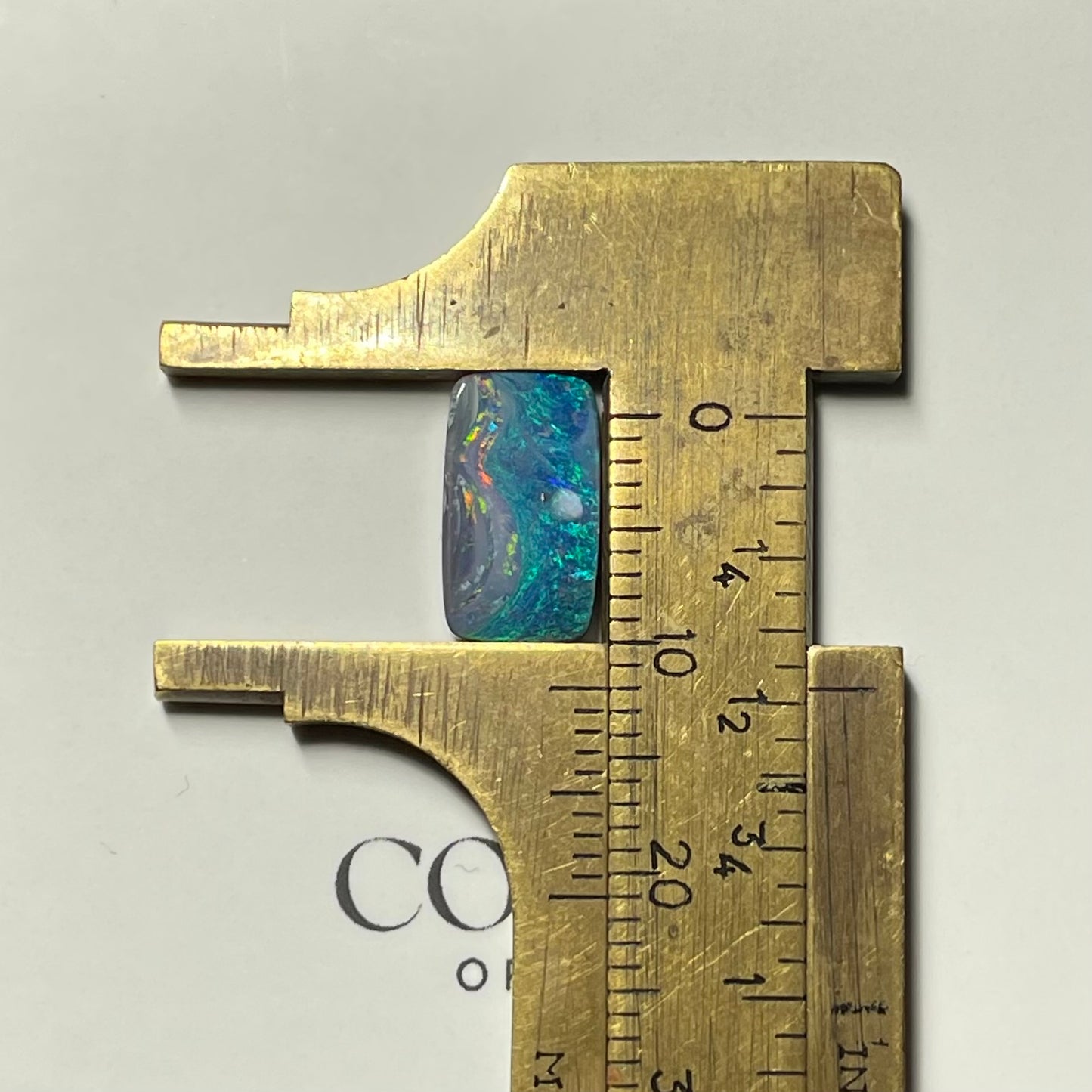 Freeform - rectangle blue-pink boulder opal 3.1ct