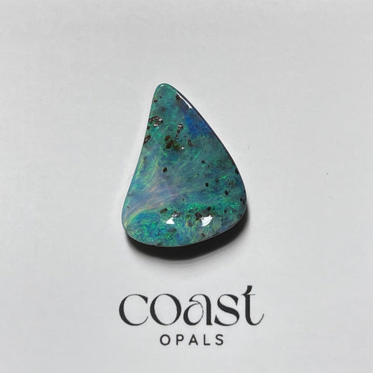 Aqua freeform solid boulder opal
