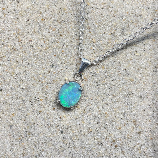 Blue sterling silver pendant