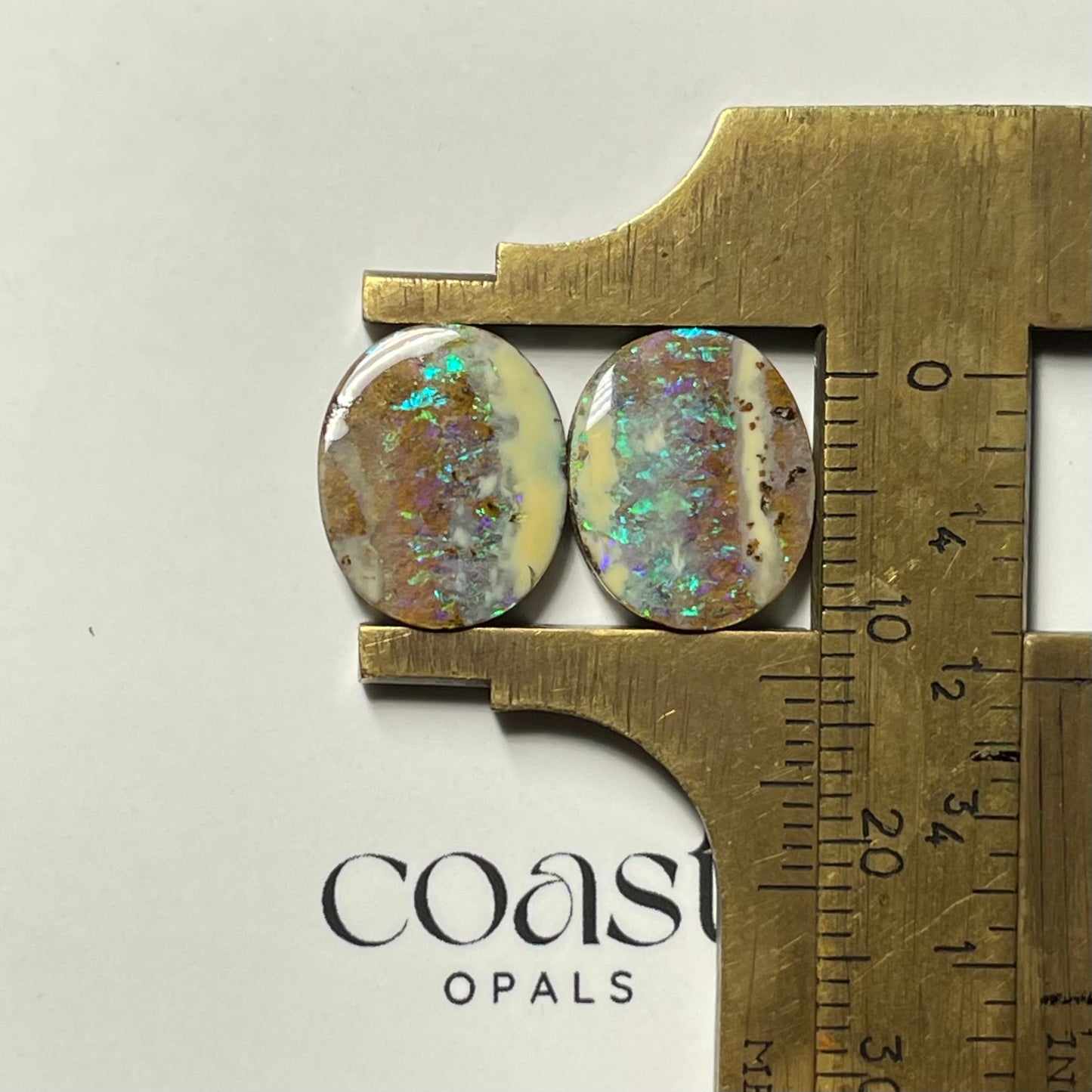 Pair - Green boulder opal pair 7.7ct