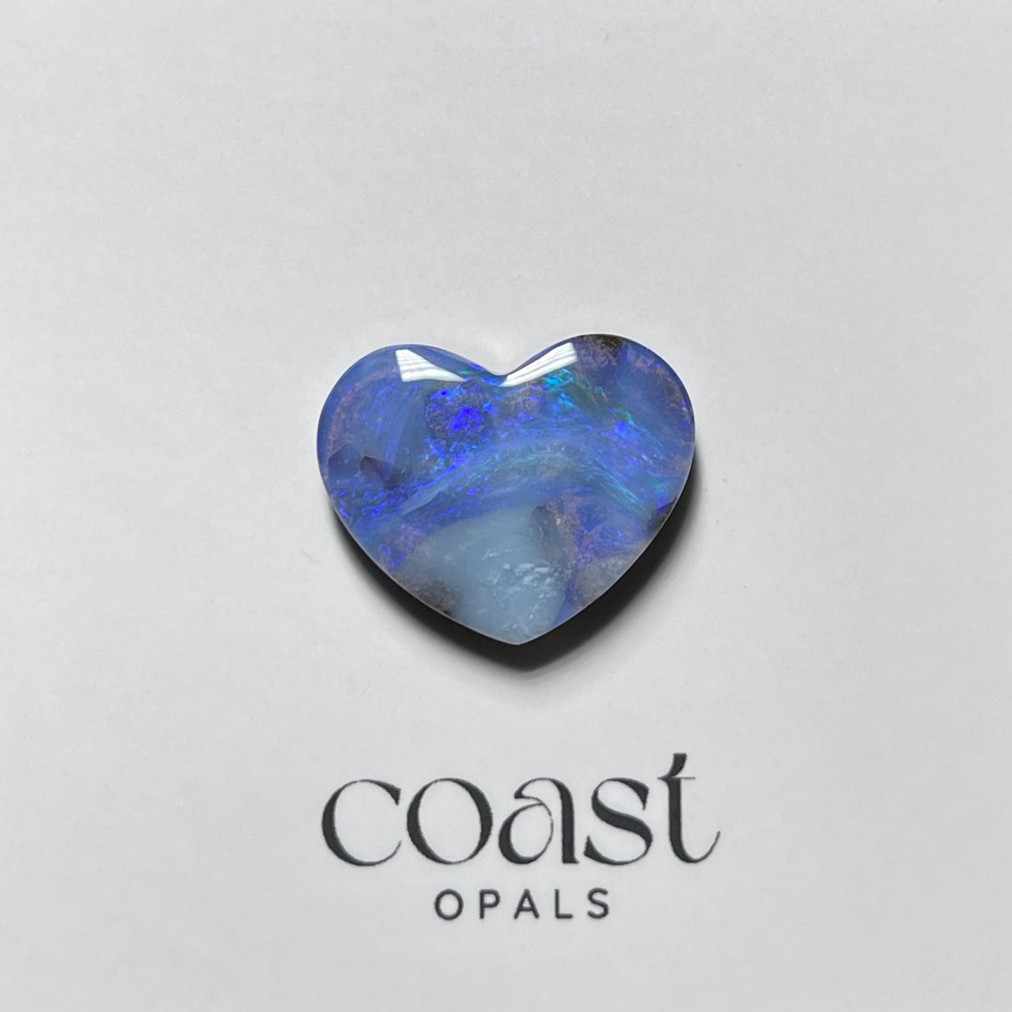 Heart - Blue heart boulder opal