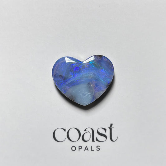 Heart - Blue heart boulder opal