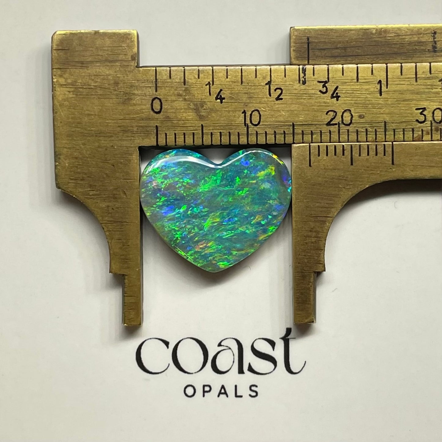 Electric aqua boulder opal heart 8.0ct
