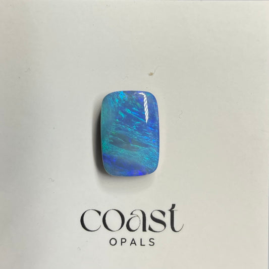 Blue rectangular boulder opal 7.40ct