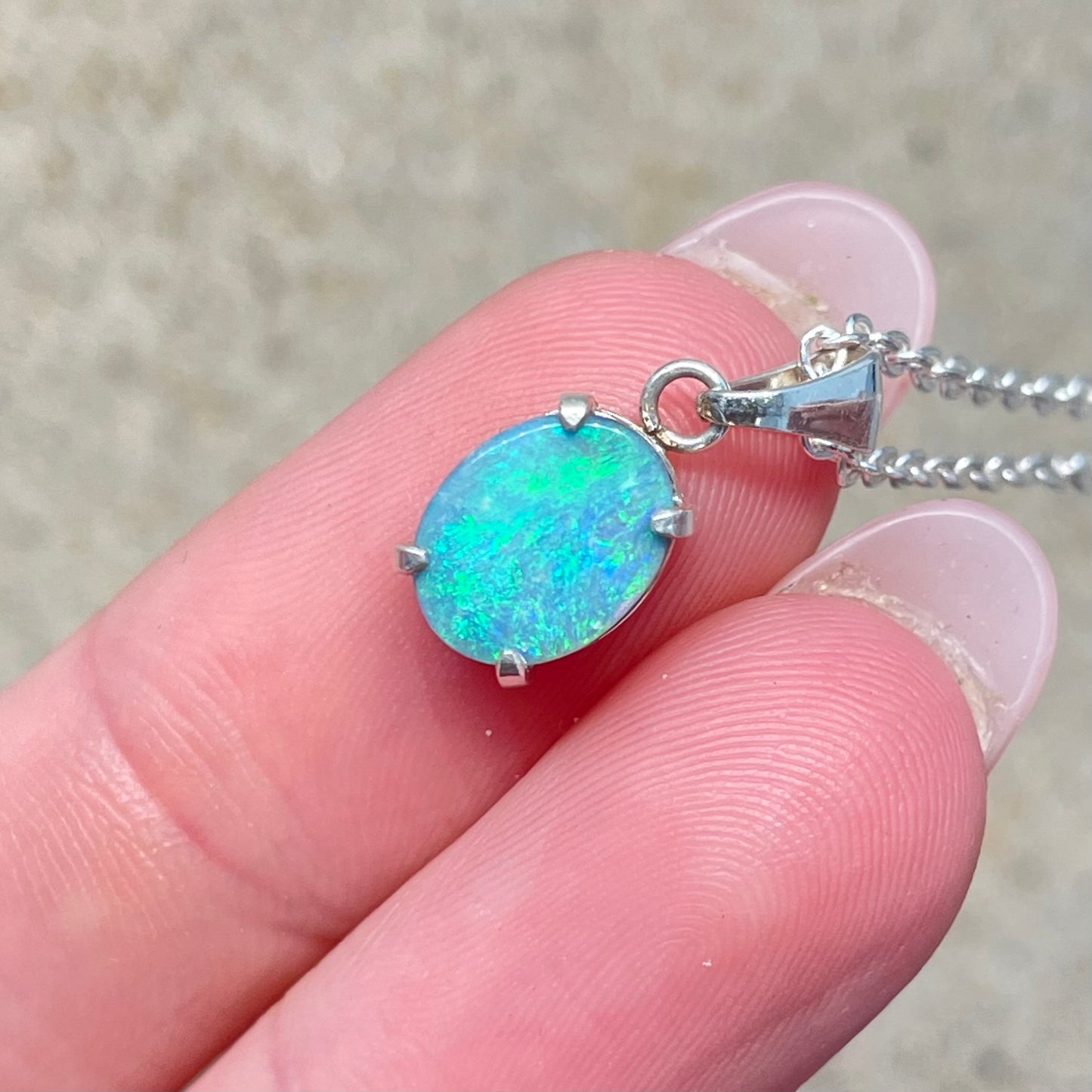 Blue sterling silver pendant