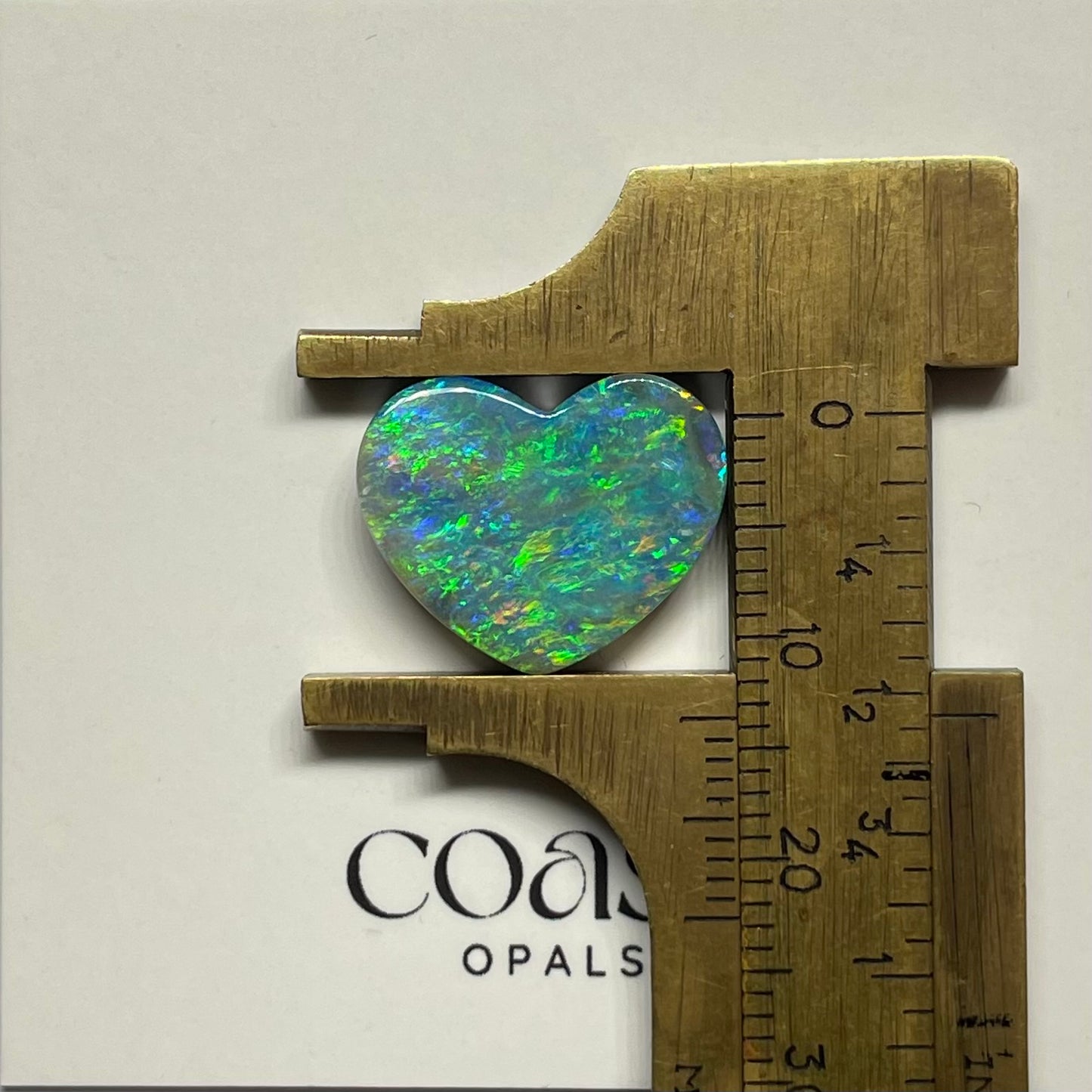 Electric aqua boulder opal heart 8.0ct