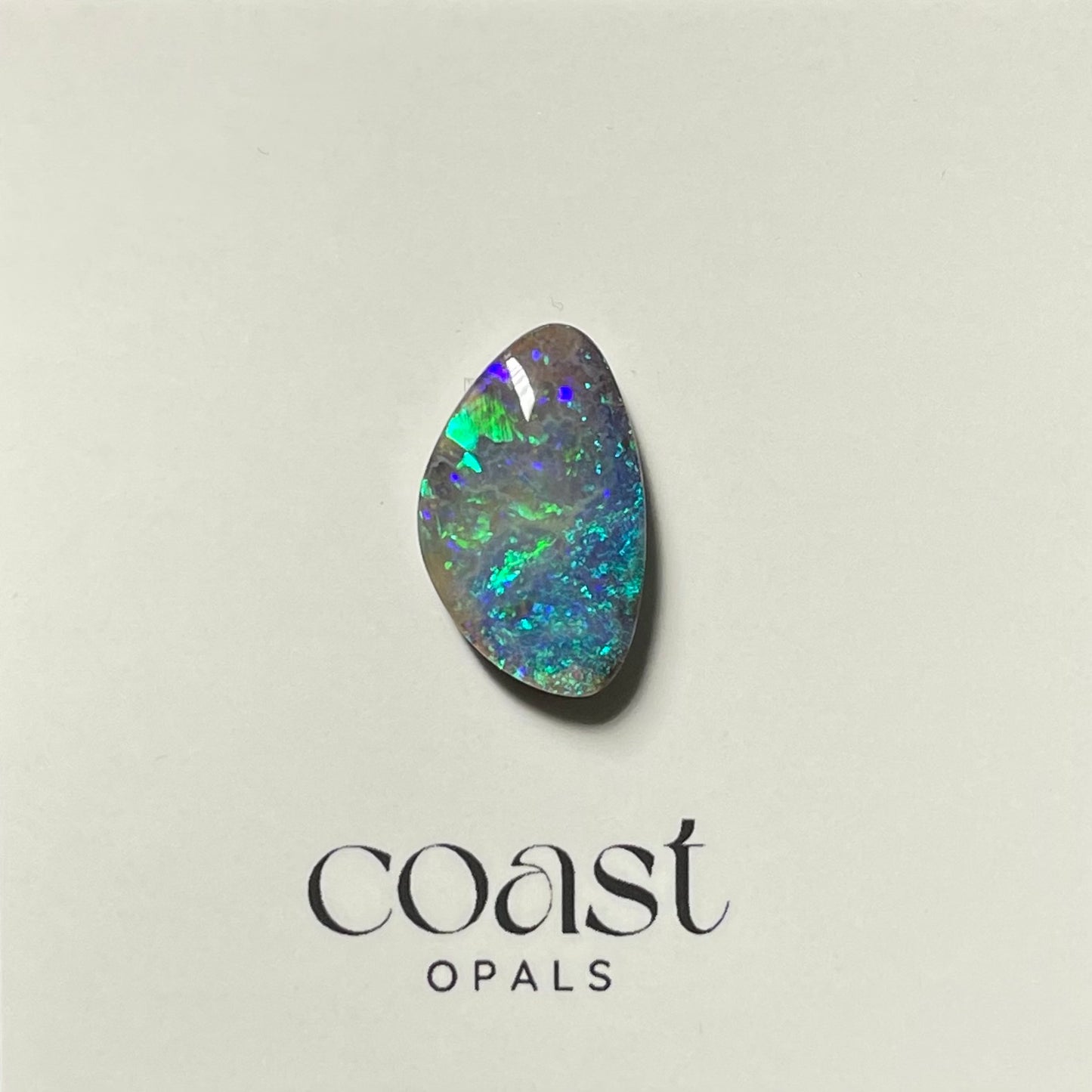 Freeform - triangle Green-blue boulder opal 6.5ct