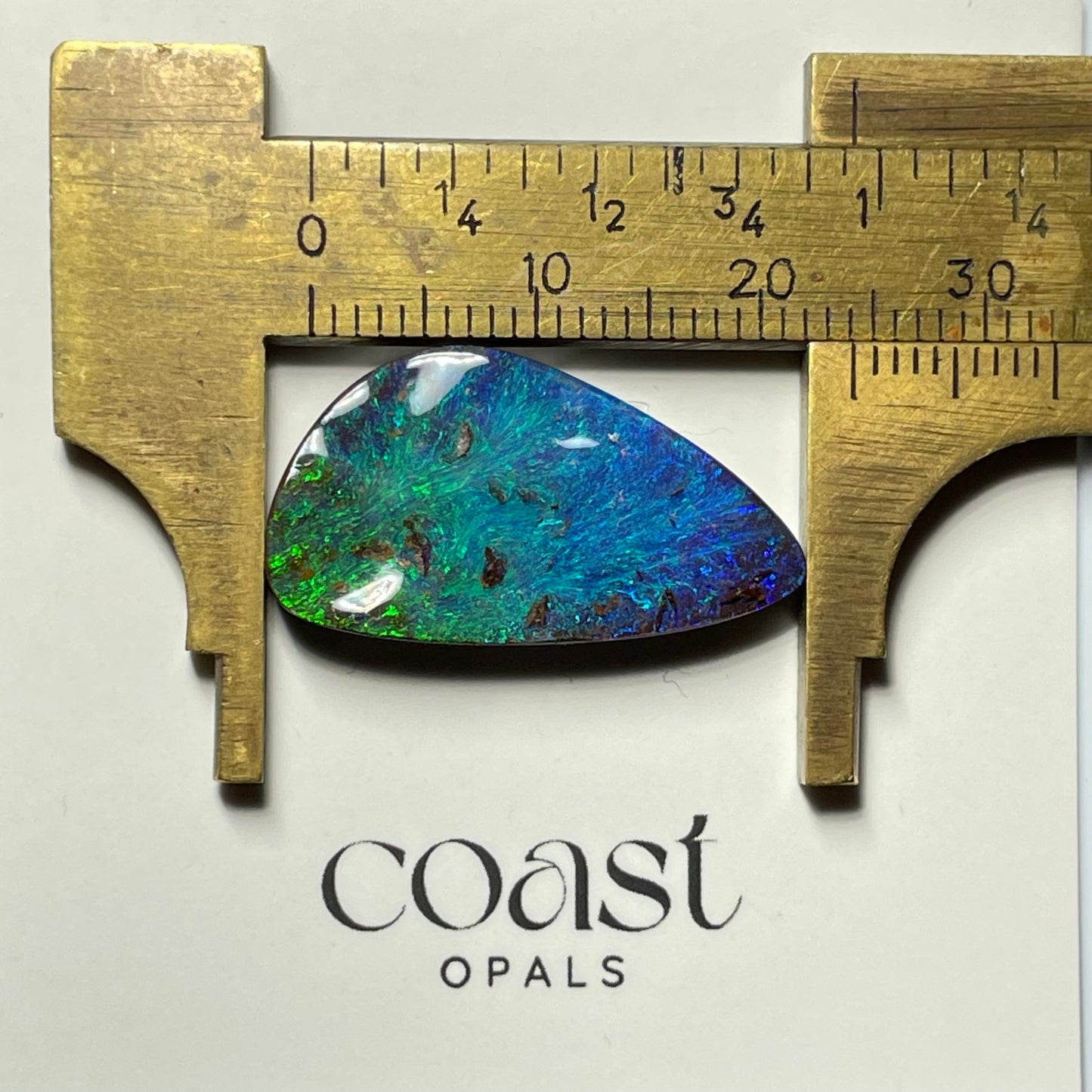 Freeform - triangle blue-green boulder opal 12.5ct