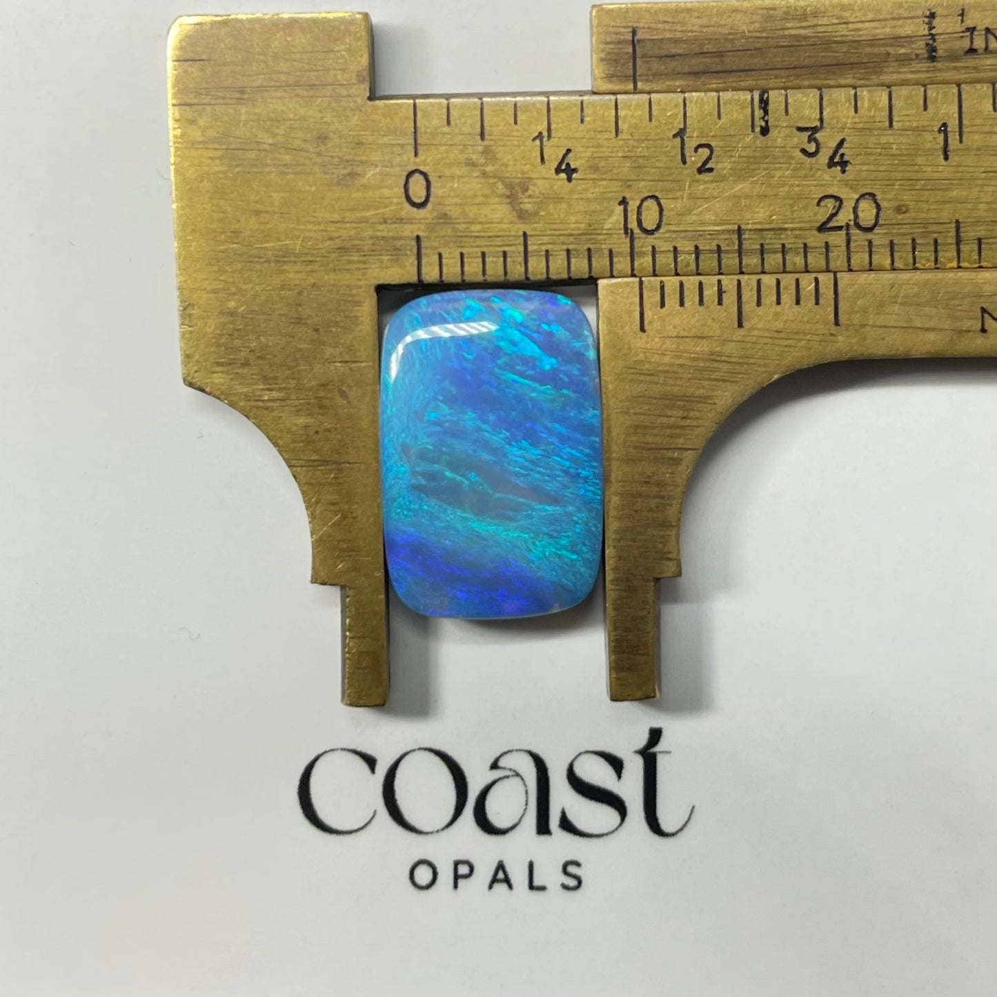 Blue rectangular boulder opal 7.40ct