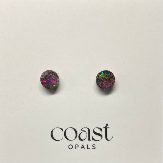 Blue-pink round boulder opal pair 1.43ct