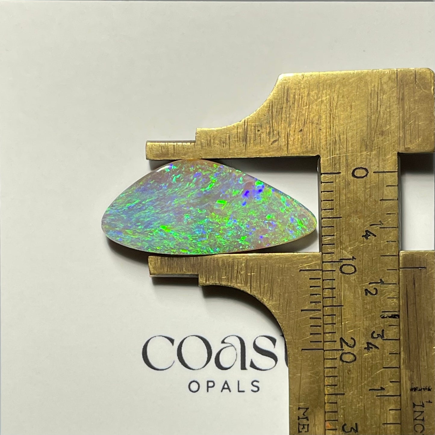 Freeform - triangle aqua-green boulder opal 8.8ct