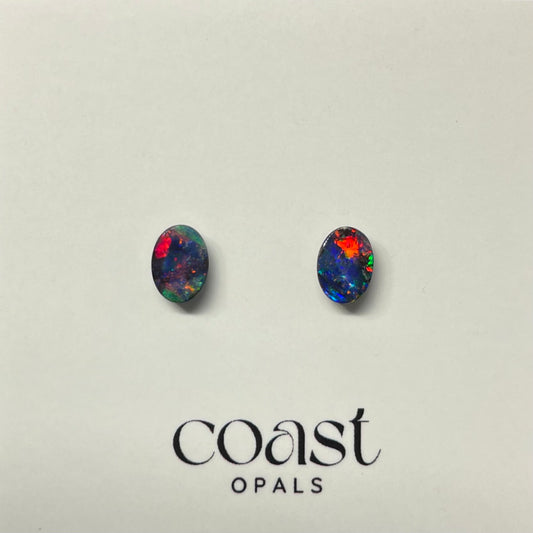 Blue-red boulder opal pair 1.74ct