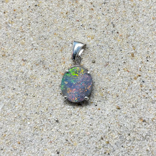 Multi-colour boulder opal pendant