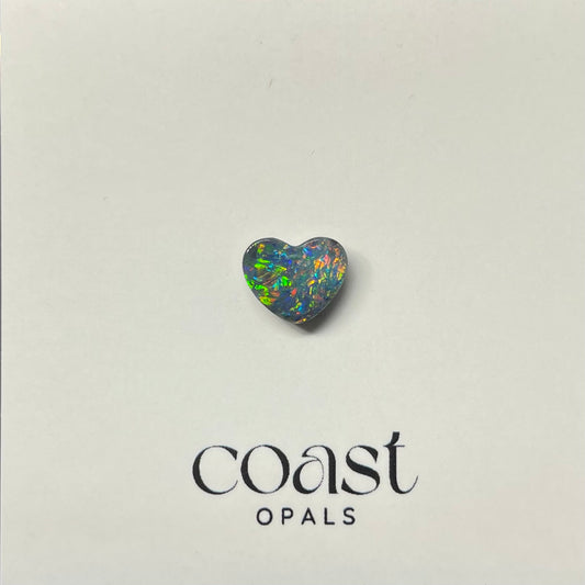 Aqua-pink boulder opal heart