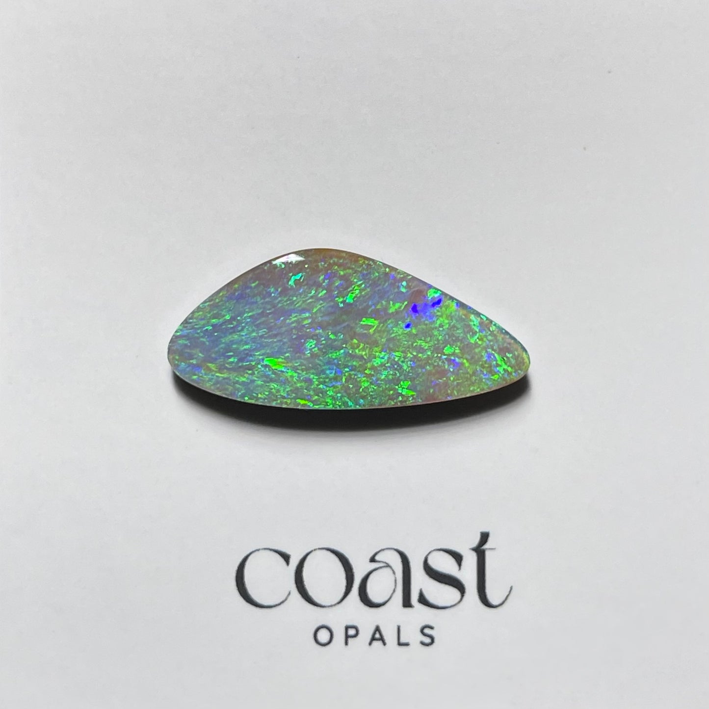 Freeform - triangle aqua-green boulder opal 8.8ct