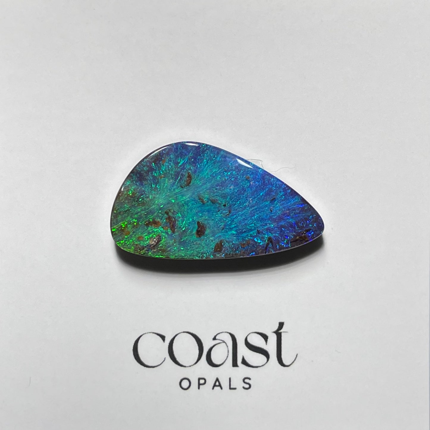 Freeform - triangle blue-green boulder opal 12.5ct