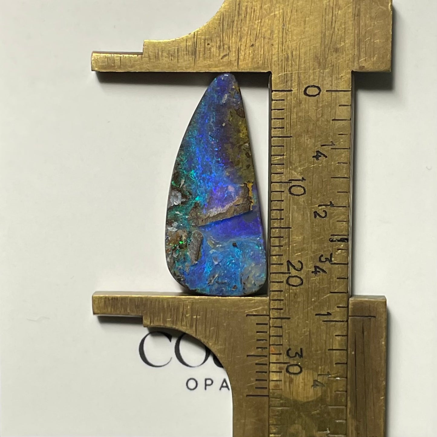 Freeform - triangle blue picture boulder opal 8.9ct