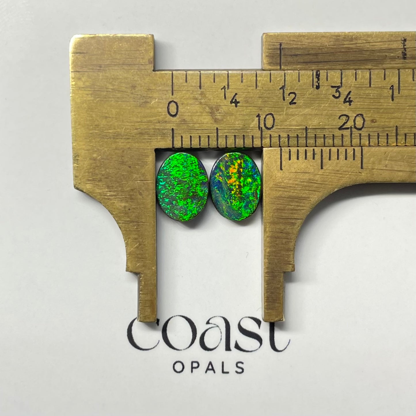 Vibrant green boulder opal pair 2.46ct