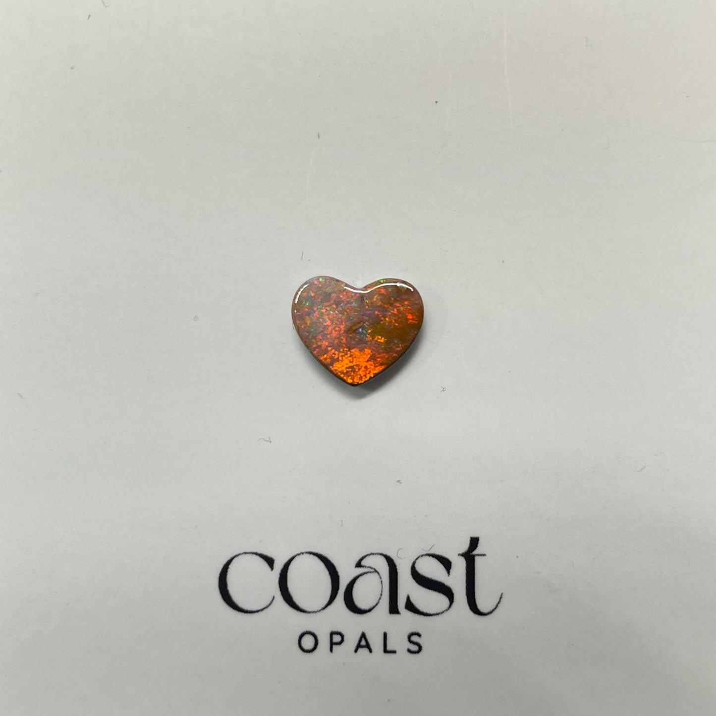 Deep pink boulder opal heart 1.40ct