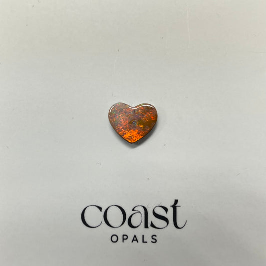 Deep pink boulder opal heart 1.40ct