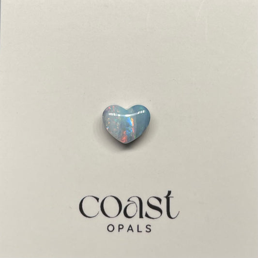 Pastel blue boulder opal heart 2.0ct