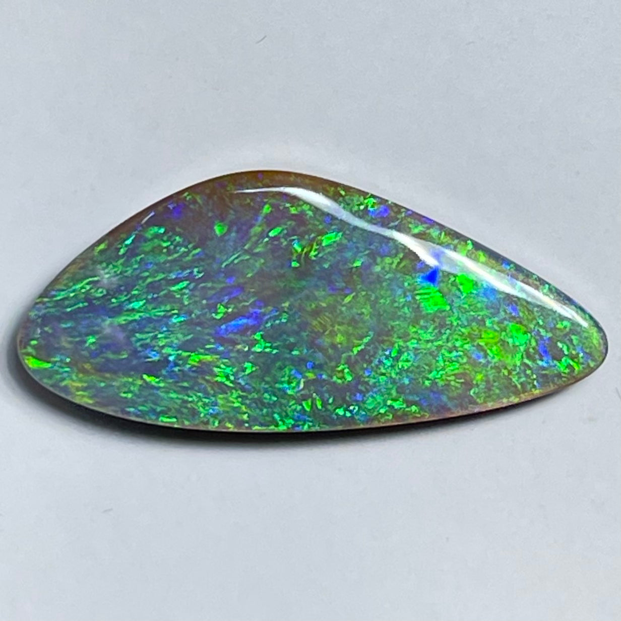 Freeform - triangle aqua-green boulder opal 8.8ct